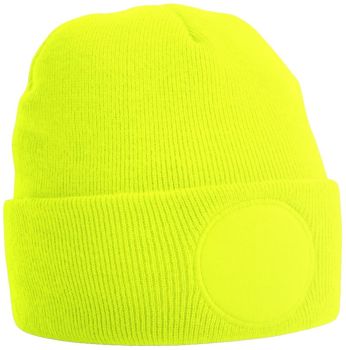 Beechfield | Čepice s kruhovou nášivkou fluorescent yellow onesize