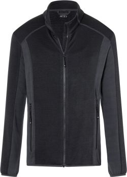 James & Nicholson | Pánská elastická fleecová bunda black/carbon M