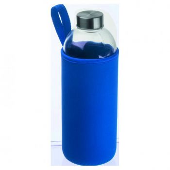 Sklenená fľaša v neoprénovom puzdre 1l Blue