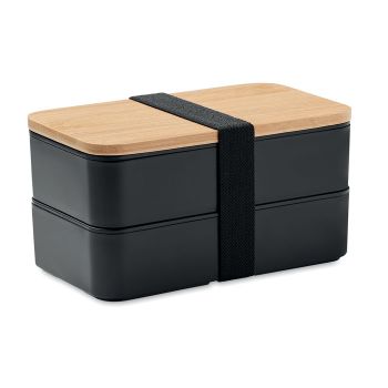 BAAKS Obědový box s bambusovým víkem black