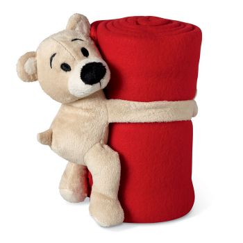 MANTA Fleecová deka s medvídkem red