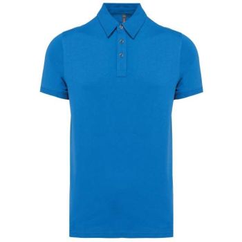 MEN'S SHORT SLEEVED JERSEY POLO SHIRT Light Royal Blue L