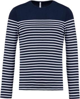 MEN’S LONG-SLEEVED BRETON STRIPE TOP Striped Navy/White L