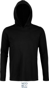 NEOBLU | Pánské tričko s kapucí, dlouhý rukáv deep black L