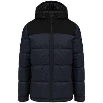 UNISEX BI-TONE PADDED JACKET WITH HOOD Navy/Black L