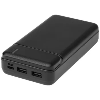 Loop powerbanka z recyklovaného plastu s kapacitou 20 000 mAh Černá