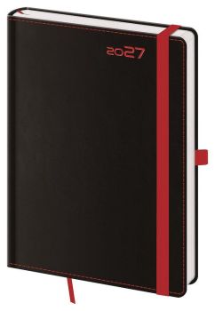 Týždenný diár A5 Black Red s pútkom