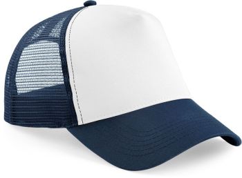 Beechfield | Dětská  5 panelová kšiltovka Trucker french navy/white onesize
