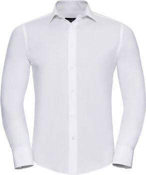 Russell | Elastická košile s dlouhým rukávem white M