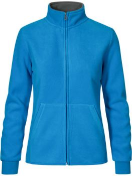 Promodoro | Dámská dvojitá fleecová bunda turquoise/light grey S