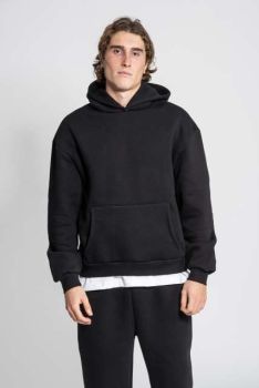 BOXY - SOFT HOODED SWEATSHIRT Black L