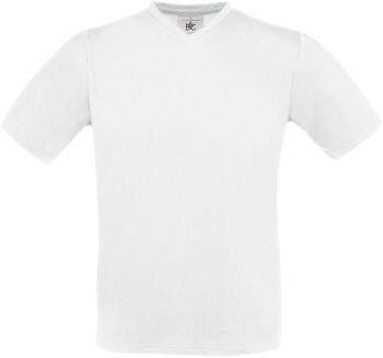 B&C | Tričko s výstřihem do V white L