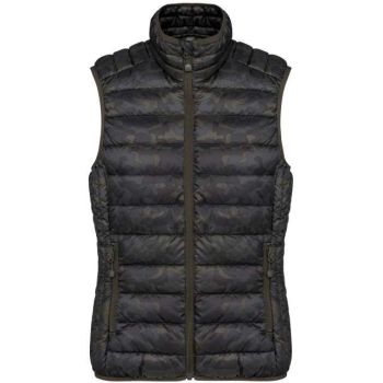 LADIES' LIGHTWEIGHT SLEEVELESS FAKE DOWN JACKET Jungle Camo M