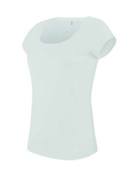 LADIES’ BOAT NECK SHORT-SLEEVED T-SHIRT White 2XL