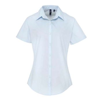 WOMEN'S POPLIN SUPREME SHORT SLEEVE SHIRT Light Blue XL