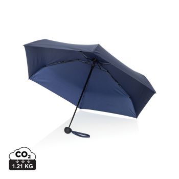Kompaktný manuálny dáždnik AWARE™ RPET 19,5" 190T Pongee námornícka modrá