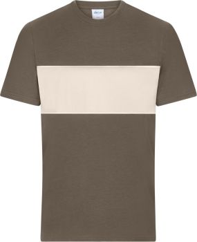 Daiber | Tričko z bio bavlny "Colour-Block" muddy brown/sandstone S