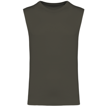 ECO-FRIENDLY MEN SLEEVELESS T-SHIRT Dark Khaki L