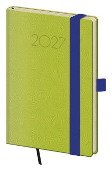 Vreckový diár New Praga zelený s gumičkou