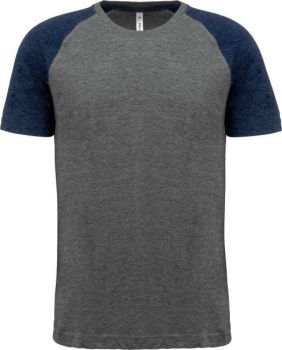 ADULT TRIBLEND TWO-TONE SPORTS SHORT-SLEEVED T-SHIRT Grey Heather/Sporty Navy Heather L