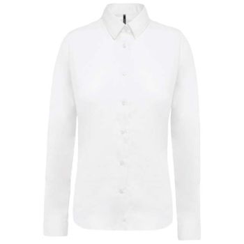 LADIES’ LONG-SLEEVED COTTON POPLIN SHIRT White M