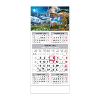 Plánovací kalendár ŠTANDARD 5M sivý 2023  Obrázok D