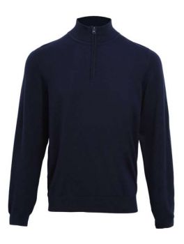 MEN'S QUARTER-ZIP KNITTED SWEATER Navy XL