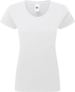 Russell | Dámské tričko z těžké bavlny "Authentic" white S