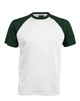 BASEBALL - SHORT-SLEEVED TWO-TONE T-SHIRT White/Forest Green L