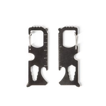 SCREWY. Multifunkčná karta z nehrdzavejúcej ocele s 8 funkciami Čierna