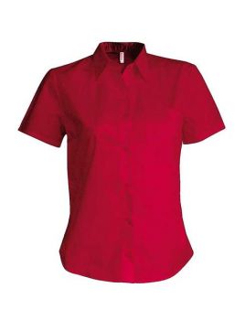 LADIES' SHORT-SLEEVED COTTON POPLIN SHIRT Classic Red M