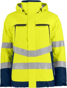 ProJob | Polstrovaná bezpečnostní bunda hi vis yellow/navy M