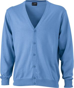 James & Nicholson | Pánský cardigan s výstřihem do V glacier blue L