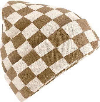Beechfield | Pletená čepice "Checkerboard" biscuit/almond onesize