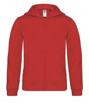 B&C HOODED FULL ZIP /KIDS Red 3/4