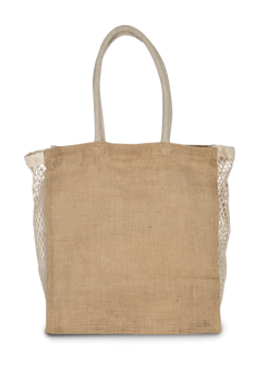 SHOPPING BAG WITH MESH GUSSET Natural/Natural U