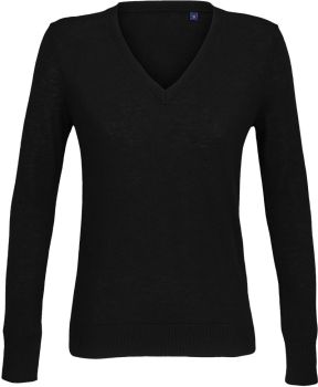 NEOBLU | Dámský svetr s výstřihem do V deep black XL