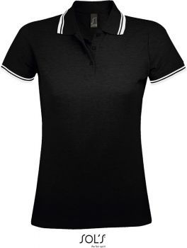 SOL'S | Dámské piqué polo black/white M