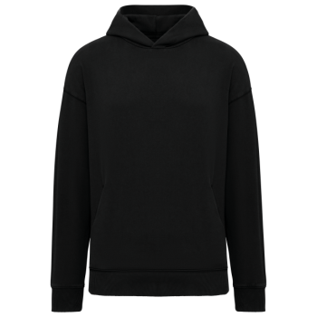 UNISEX WASHED EFFECT OVERSIZE HOODED SWEATSHIRT Washed Black L