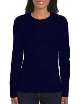 SOFTSTYLE® LADIES' LONG SLEEVE T-SHIRT Navy S