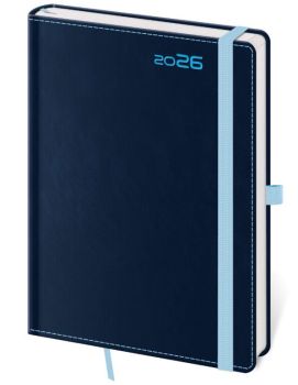 Týždenný diár B6 Double Blue s pútkom