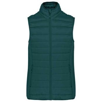 LADIES' LIGHTWEIGHT SLEEVELESS FAKE DOWN JACKET Mineral Green M