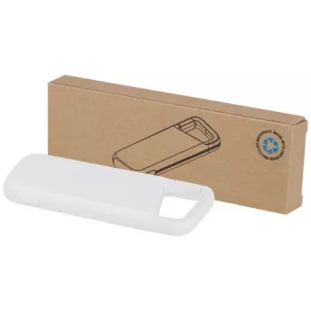 Alkes voděodolná powerbanka z recyklovaného plastu s karabinou, kapacita 5000 mAh, 12 W bílá