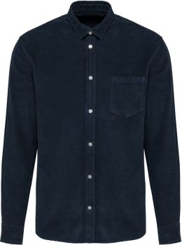 Kariban | Manšestrová košile s dlouhým rukávem washed dark navy XXL