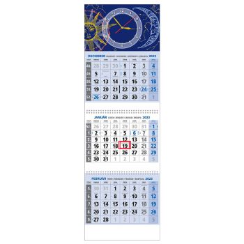 Plánovací kalendár KLASIK 3M modrý 2023  Hodinky QK