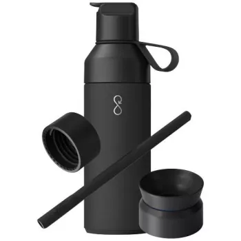 Ocean Bottle 500 ml dárková sada 3 v 1 obsidiánová černá