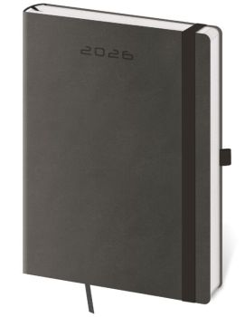 Denný diár A5 Flexies tmavo šedý s pútkom
