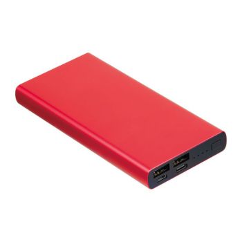 Powerbank z recyklovaného hliníka, 10.000 mAh Červená