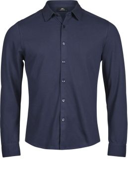 Tee Jays | Košile piqué s dlouhým rukávem "Luxury Stretch" navy 3XL