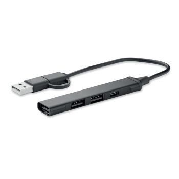 CURRENT USB rozbočovač se 4 porty černá